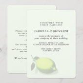 Elegant Green Lemon Tuscany Wedding Kaart (Voorkant / Achterkant)