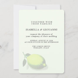 Elegant Green Lemon Tuscany Wedding Kaart