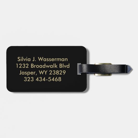 Elegant Green Leopard Animal Print | DIY-tekst Bagagelabel (Achterkant horizontaal)