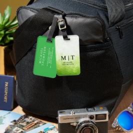 Elegant Green Light geometric Background Bagagelabel