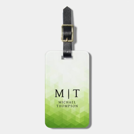 Elegant Green Light geometric Background Bagagelabel (Voorkant verticaal)