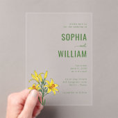 Elegant Green Lily Wedding Invitation Acryl Uitnodigingen (Insitu (Draagbaar))