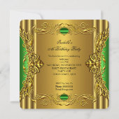 Elegant Green Limoen Gold Fabulous 50th Birthday Kaart (Achterkant)
