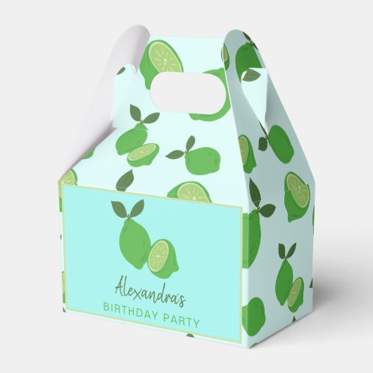 Elegant Green Limoen Party Bedankdoosjes (Voorkant Zijde)
