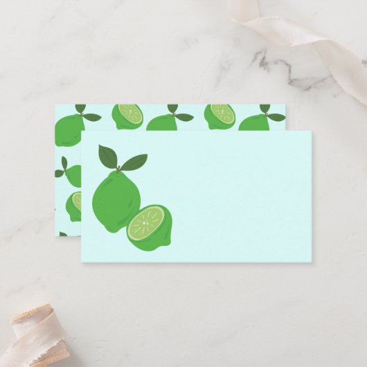 Elegant Green Limoen Party Plaatskaartje (Voorkant / Achterkant in situ)