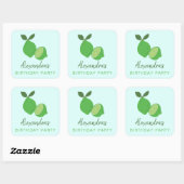 Elegant Green Limoen Party Vierkante Sticker (Vel)