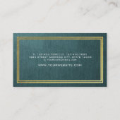 Elegant Green Linen Gold Foil Border Consultant Visitekaartje (Achterkant)