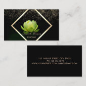 Elegant Green Lotus Confetti Visitekaartje (Voorkant / Achterkant)