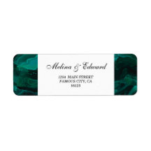 Elegant Green Marble Address Label