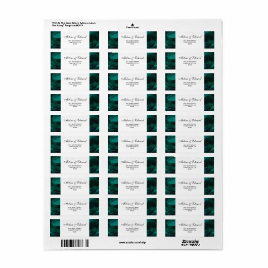 Elegant Green Marble Address Label (Full Sheet)
