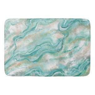 Elegant Green Marble Bathroom Rug Bath Mat