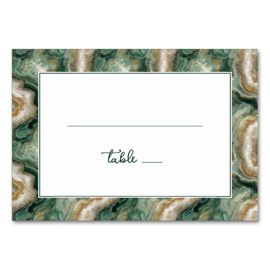 Elegant Green Marble Border Kaart (Voorkant)