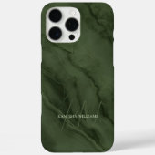 Elegant Green Marble Custom Name Monogrammed Case-Mate iPhone Case (Achterkant)