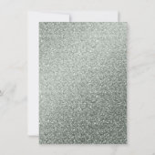 Elegant Green Marble & Glitter Wedding Invitation Kaart (Achterkant)