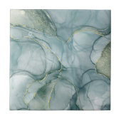 Elegant Green Marble Pattern Ceramic Tile Tegeltje (Voorkant)
