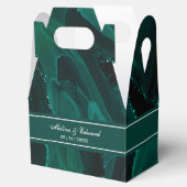 Elegant Green Marble Wedding Favor Box Bedankdoosjes (Geopend)