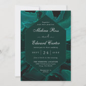 Elegant Green Marble Wedding Invitation Save The Date (Voorkant)
