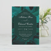 Elegant Green Marble Wedding Invitation Save The Date (Staand voorkant)