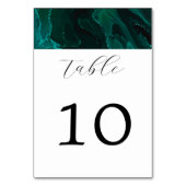 Elegant Green Marble Wedding Table Number Kaart (Voorkant)