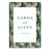 Elegant Green Marbled Gratitude Card Kaart (Achterkant)