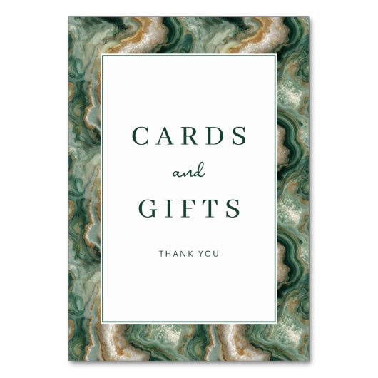 Elegant Green Marbled Gratitude Card Kaart (Voorkant)