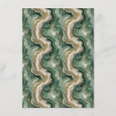 Elegant Green Marbled Waves Informatiekaartje (Achterkant)