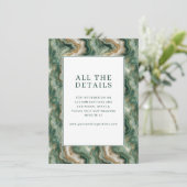 Elegant Green Marbled Waves Informatiekaartje (Staand voorkant)