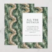 Elegant Green Marbled Waves Informatiekaartje (Voorkant / Achterkant)