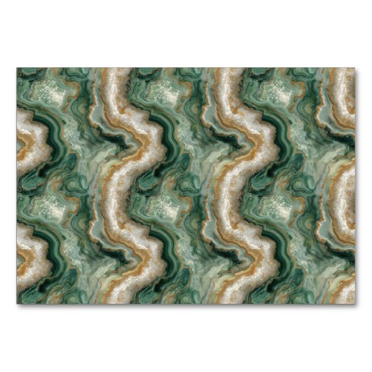 Elegant Green Marbled Waves Kaart (Achterkant)
