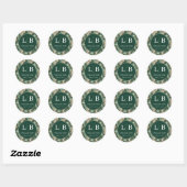 Elegant Green Marbled Waves Ronde Sticker (Vel)