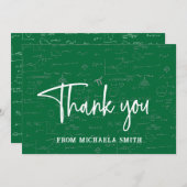 Elegant Green Mathematics Formulas Graduation Bedankkaart (Voorkant / Achterkant)