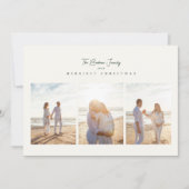 elegant green merriest christmas 3 photo collage feestdagenkaart (Voorkant)