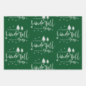Elegant Green Merry Christmas Quote Gift Inpakpapier Vel (Voorkant 3)