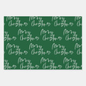 Elegant Green Merry Christmas Quote Gift Inpakpapier Vel (Voorkant)
