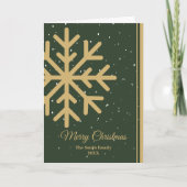 Elegant Green Merry Christmas Snowflake Folded Feestdagen Kaart (Voorkant)