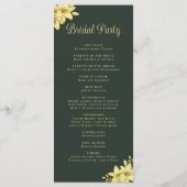 Elegant Green met Gold Typography Wedding Programmakaart (Achterkant)