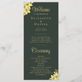 Elegant Green met Gold Typography Wedding Programmakaart (Voorkant)