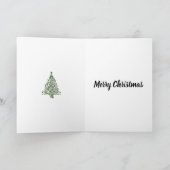 Elegant Green Metallic Kerstboom Kaart (Binnen)