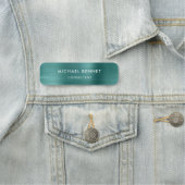 Elegant Green Metallic Professional Business Naamplaatje (In situ)