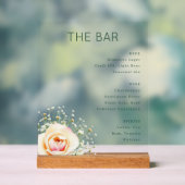 Elegant Green Minimalist Bar Menu Acryl Bord (Neutraal)