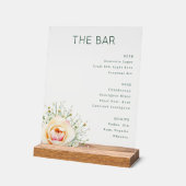 Elegant Green Minimalist Bar Menu Acryl Bord (Hoek)