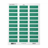 Elegant Green Minimalist Etiket (Full Sheet)