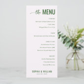 Elegant Green Minimalist Menu (Staand voorkant)