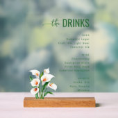 Elegant Green Minimalist Menu Sign Acryl Bord (Neutraal)
