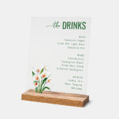 Elegant Green Minimalist Menu Sign Acryl Bord (Hoek)