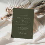 Elegant Green Minimalist Wedding Invitation Kaart<br><div class="desc">Ontworpen om te coördineren met voor het "Moderne Klassieke" Collectie van de Uitnodiging van de Weddenschap. Klik op "Personaliseren" als je details wilt wijzigen. Uitzicht de link collectie op deze pagina om alle overeenkomende objecten in dit prachtige ontwerp te bekijken of zie hier het collectie: https://bit.ly/3H2bCfh</div>