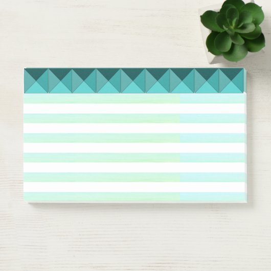Elegant Green Mint Pyramide Shapes & Stripes Post-it® Notes (Kantoor)