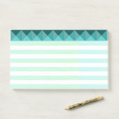 Elegant Green Mint Pyramide Shapes & Stripes Post-it® Notes (Op bureau)