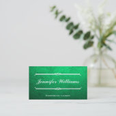 Elegant Green Modern Professional Visitekaartjes (Staand voorkant)