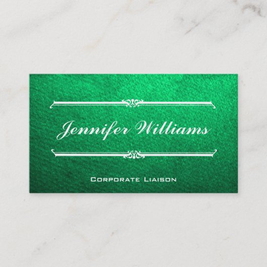 Elegant Green Modern Professional Visitekaartjes (Voorkant)